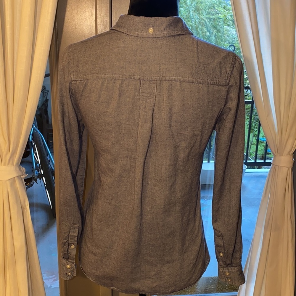 Gap XS denim navy oxford button down longsleeve shirt womens top business casual - Picture 6 of 14